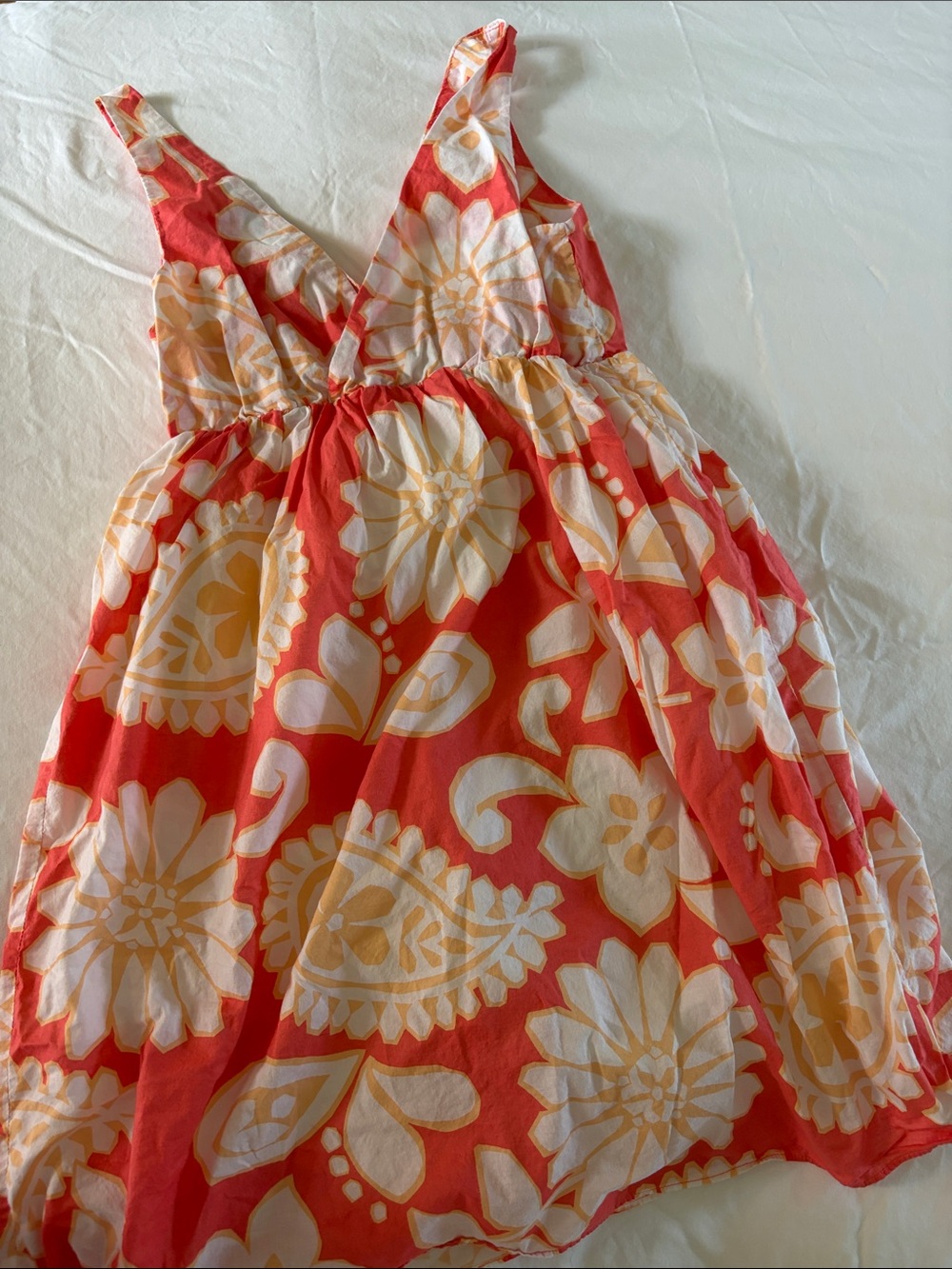 Old Navy Coral & Cream Floral Sundress